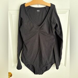 ARQ Long Sleeve Paloma Black Organic Cotton Bodysuit